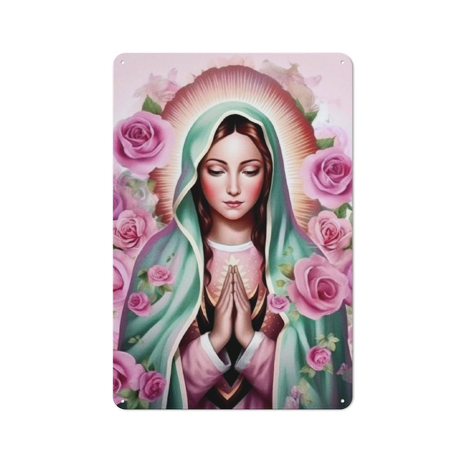 Junmoney Christ Poster Catholic 2 Metal Plaque 30X20cm With For Garage Wall, Retro Decor, For Themed Interiors In Garages And Workshops