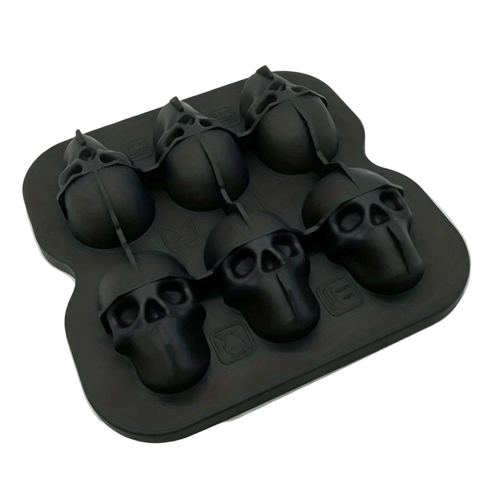 Qisuw 3D Skull Silicone Ice Tray for Chilling Drink Flexible Halloween Ice Mold for Halloween Cocktails and Creative Beverages Freezing Block Maker