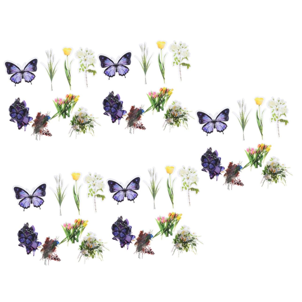 5 Stück Vintage Pflanzen Aufkleber Wasserdichte Selbstklebende Pet Sticker für Scrapbooking Journaling und Diy Bastelprojekte pro Packung Designs