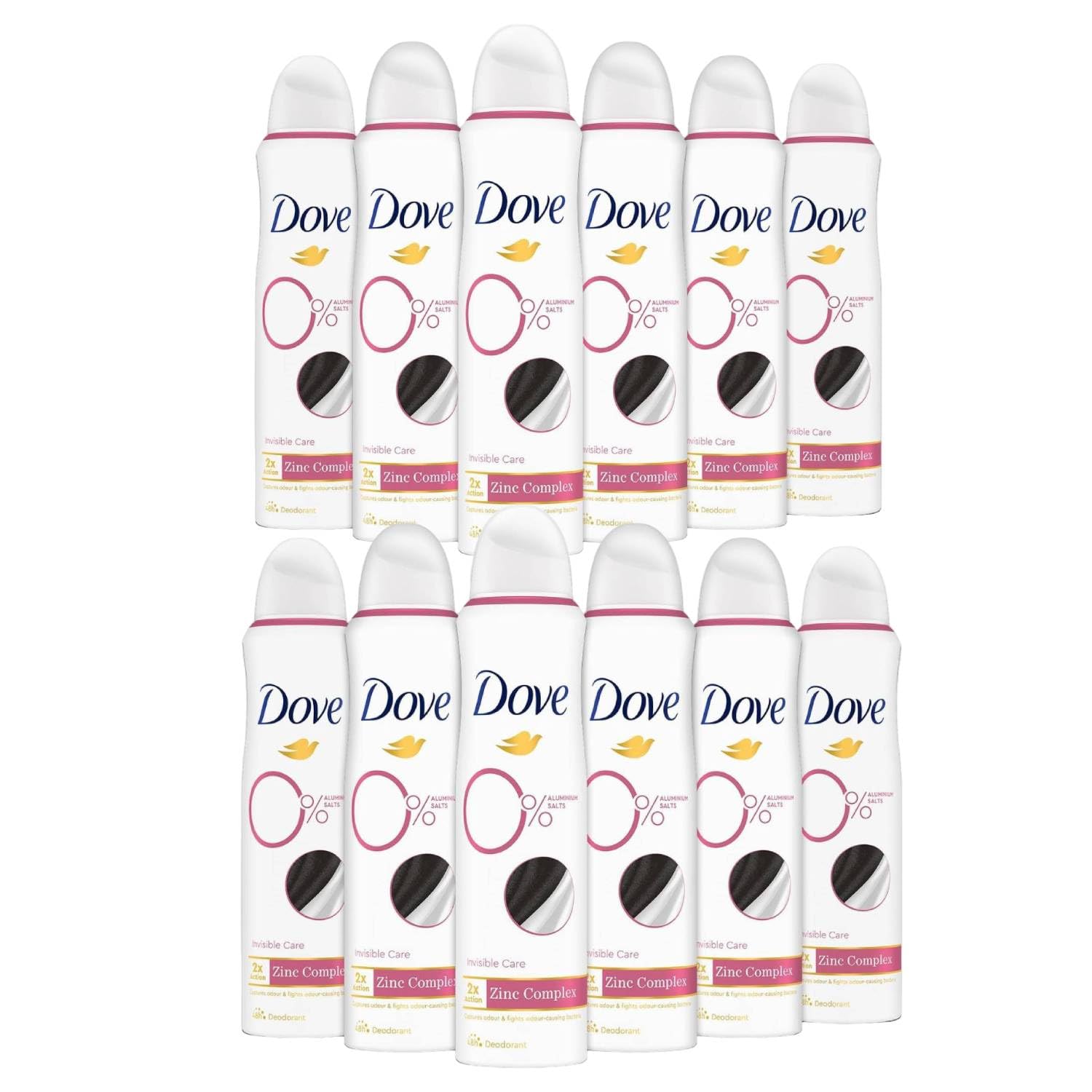 Dove Deo-Spray für Damen, Invisible Care ohne Alkohol und Aluminiumsalze, 48 Stunden, 150 ml (12)
