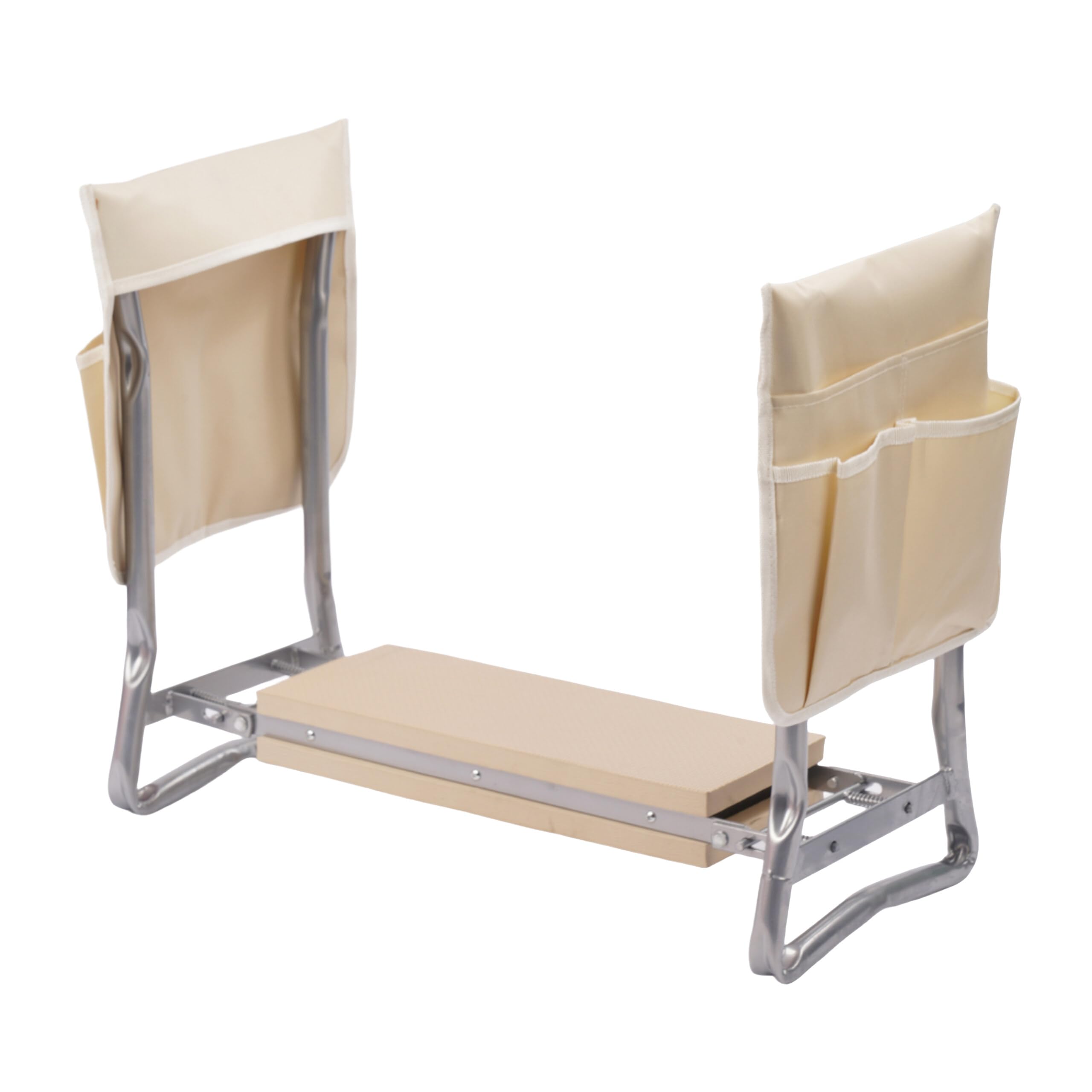 Relaxdays Panca per Giardinaggio 2-in-1, Pieghevole, Imbottita, con Tasche, Ginocchiera e Seduta