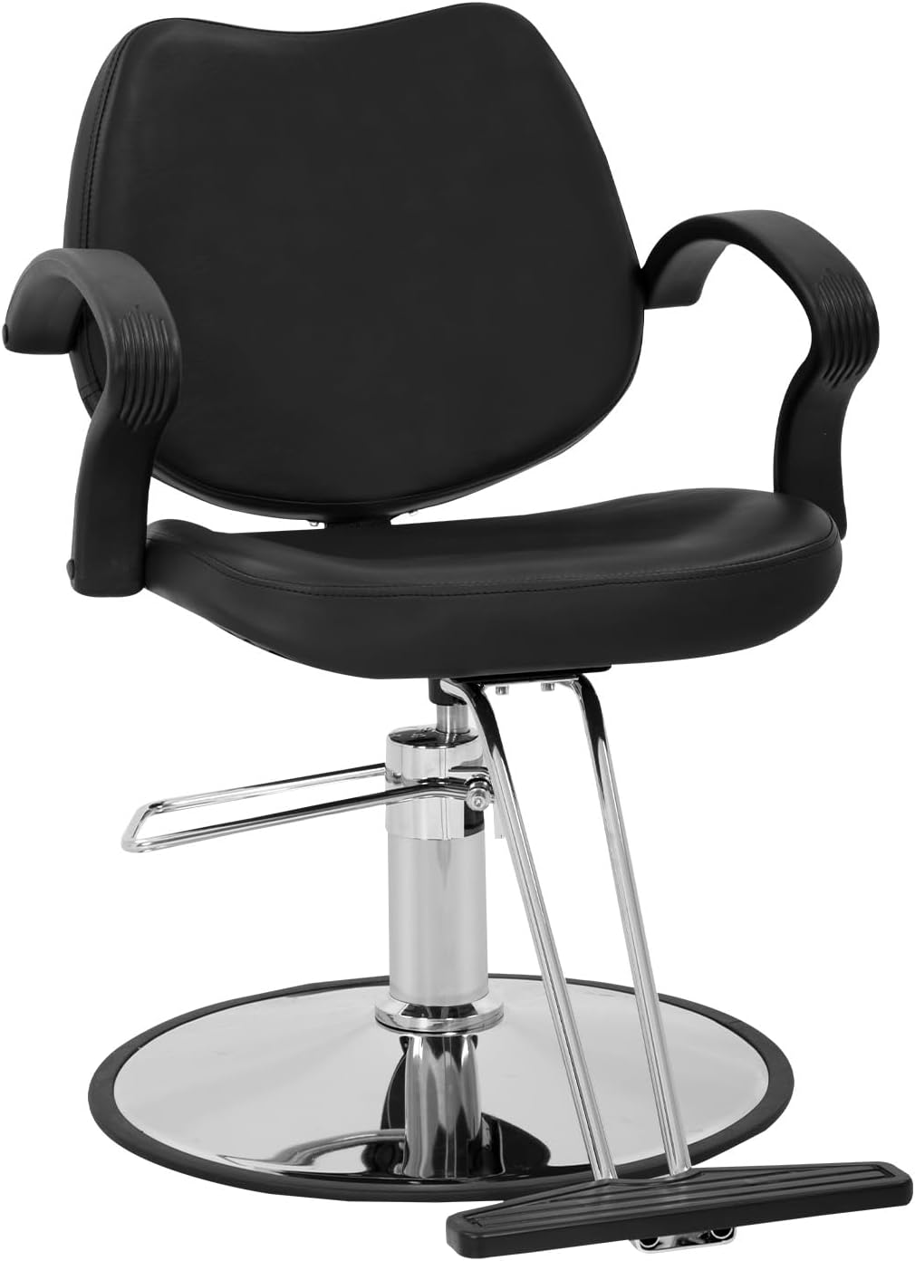FDW Hydraulic Swivel Styling Chair, Professional Adjustable Hair Salon Chair with Footrest for Beauty Studio Equipment, Black