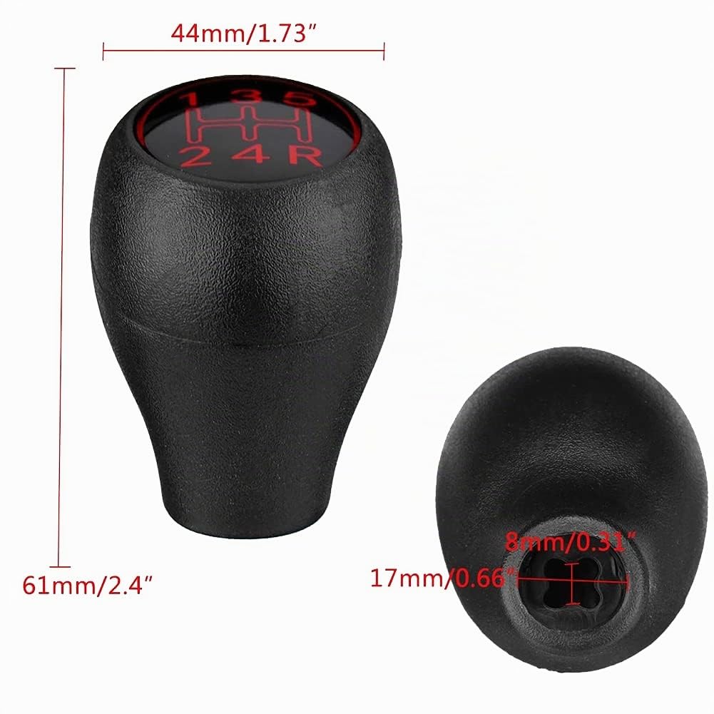 Wresetly Pommeau de levier de 5 vitesses pour 504 505 309 205 ABS argenté