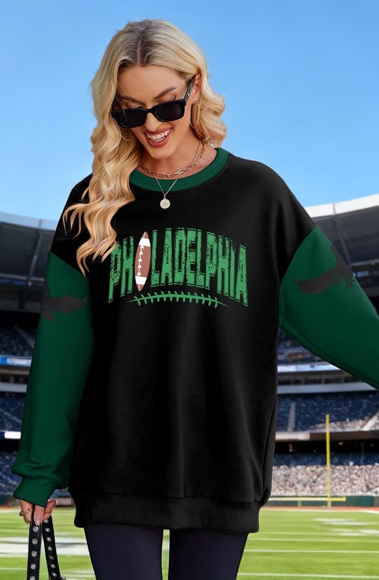 SFHFY Football Sweatshirt Women: Oversized Game Day Lightweight Shirt Football Team Fan Pullover Rugby Top - Image 5
