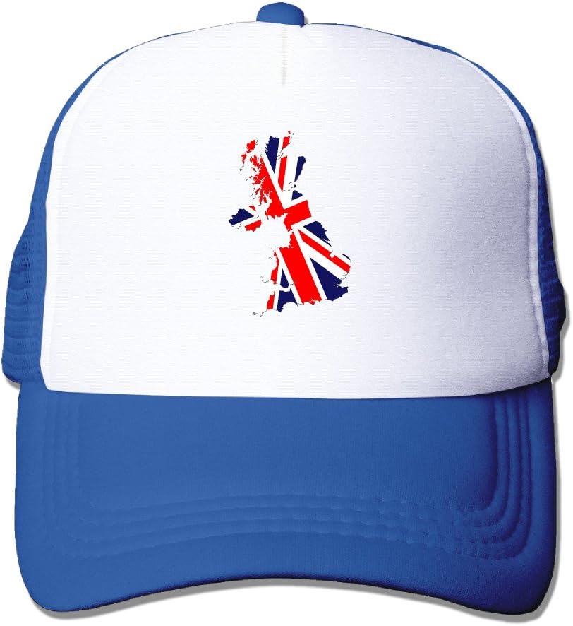 British Flag On Britain Map Snapback Baseball Hat Mesh Caps Black