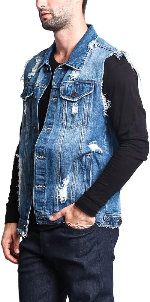 VICTORIOUS Rocker Denim Jean Vest Jacket - Image 2