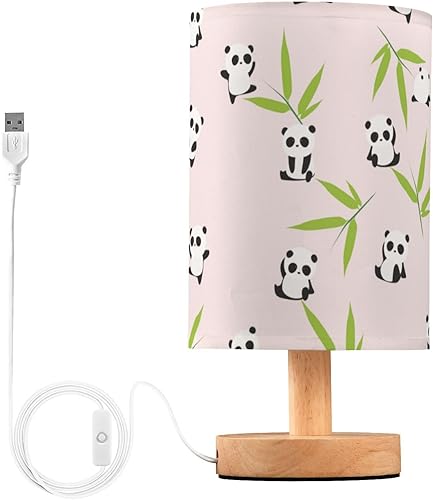 Miniatura 2 de Night Lamp Night Table Lamp Modern Pink Panda Bamboo Leafs Table Lamps for Boys Classroom