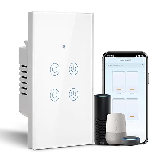 Miniatura 13 de BSEED Interruptor de luz inteligente, interruptor de luz WiFi Alexa de 2 bandas con control remoto de aplicación y función de temporizador,