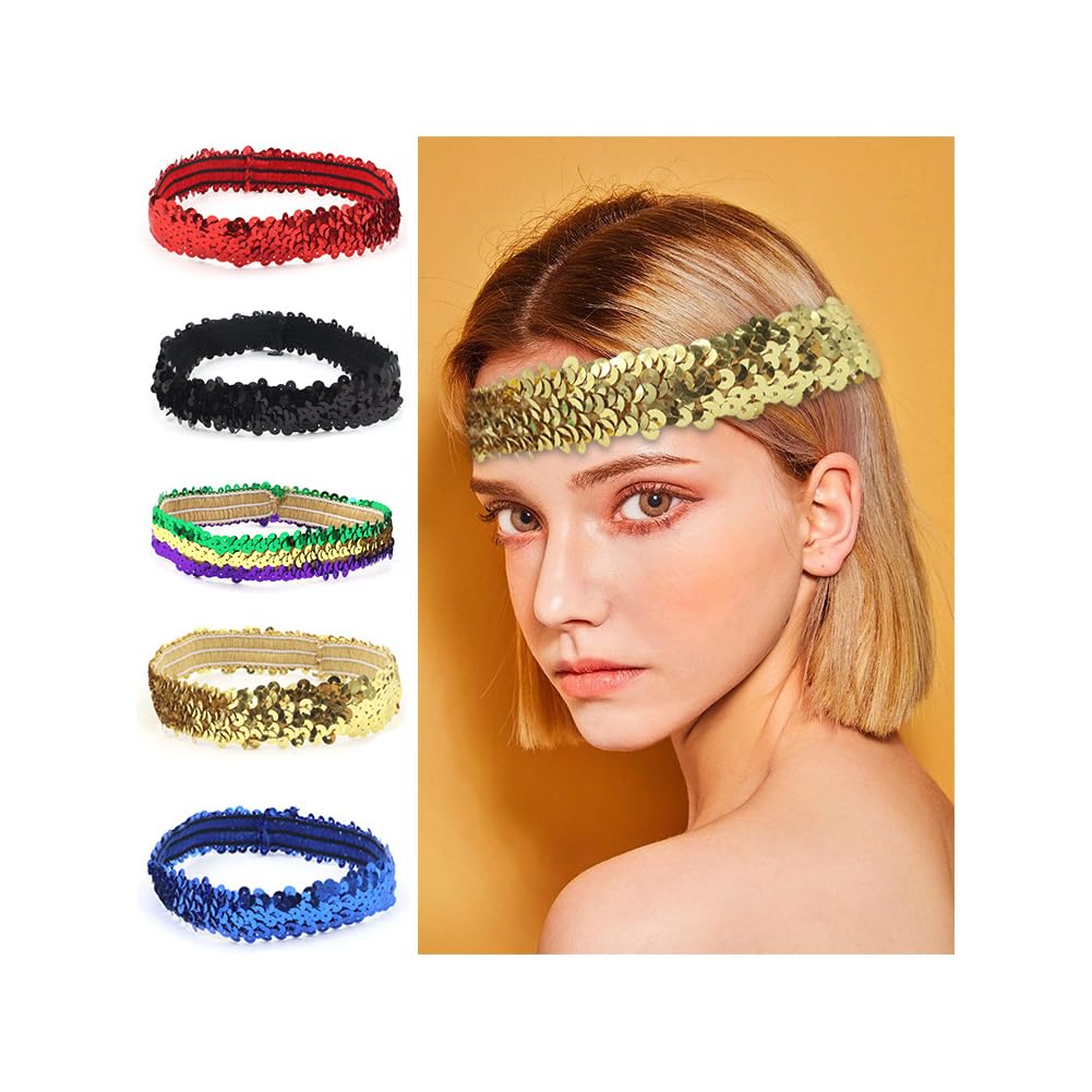 Amazon.com: Hwepeng Adjustable Sparkly Elastic Sequin  display picture 1