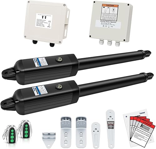 TOPENS PW802 - Abridor automático de puerta para puertas batientes dobles resistentes de hasta 18 pies por brazo, operador de puerta oscilante dual