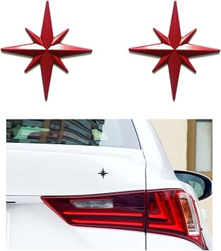 2PCS Metal Badge Stickers 3D Automotive Badge for 2024 2025 2026 Ford Mustang S650 EcoBoost/Dark Horse, Self-Adhesive Emblem Decal Decoration for Auto Trunk Tailgate Fenders Car Body,Red