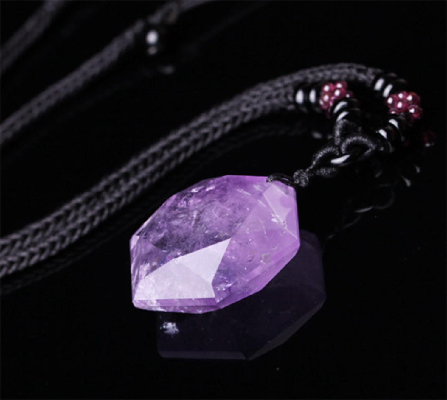 Collar con Colgante de hexagrama de Piedra Preciosa Natural, Collares Minimalistas de Amatista, Joyas moradas, Regalos de cumpleaños, San Valentín y Día de la Madre