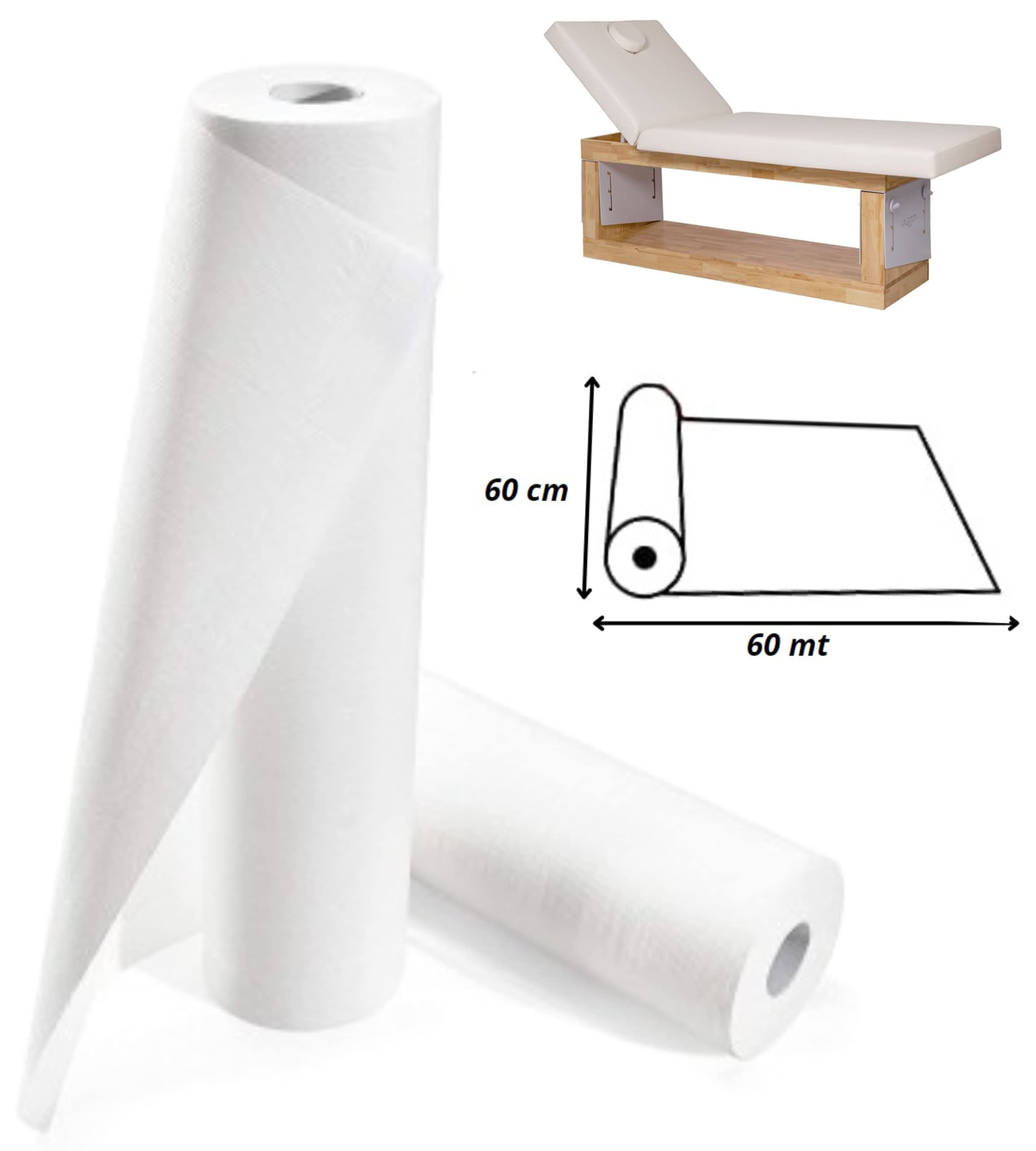 6 rollos de cuna estética, de Tnt, 25 g/m², descuentos por cantidad, rollos de tela no tejida, 60 cm x 60 m, rollo para cama de masaje - Rollos de sábanas