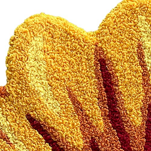 Sunflower Rug For Kitchen Bathroom Bedroom Living Room - Hand Woven Round Flower Floor Mat Modern Area Rugs Runner, Yellow #TOP5