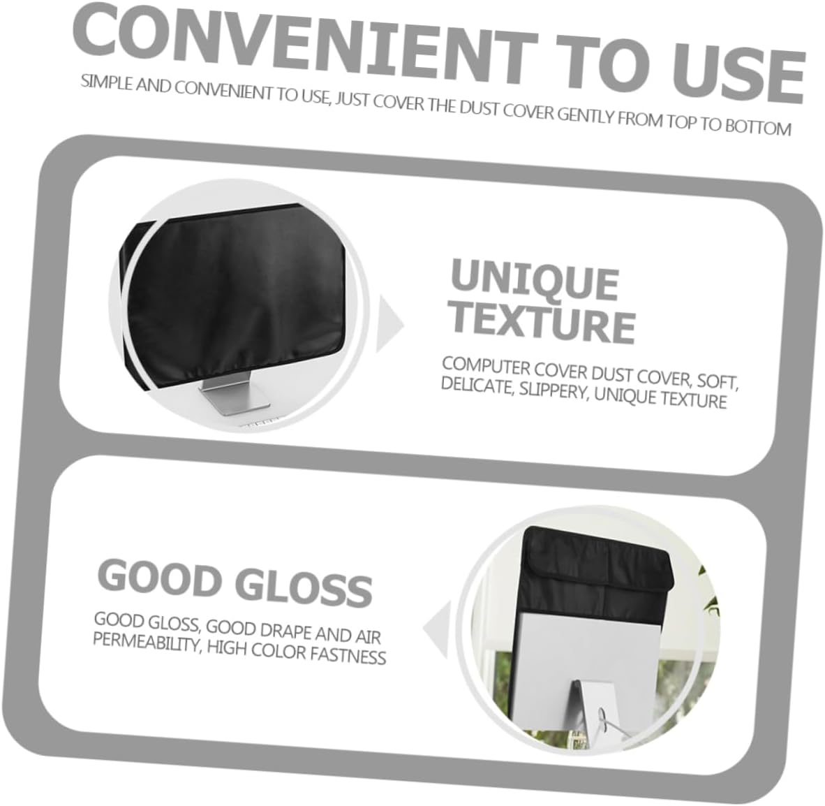 MERRYHAPY Monitor Cover Dust Sleeve for Washable Screen Cover Rear Pocket Lightweight and Portable for Use