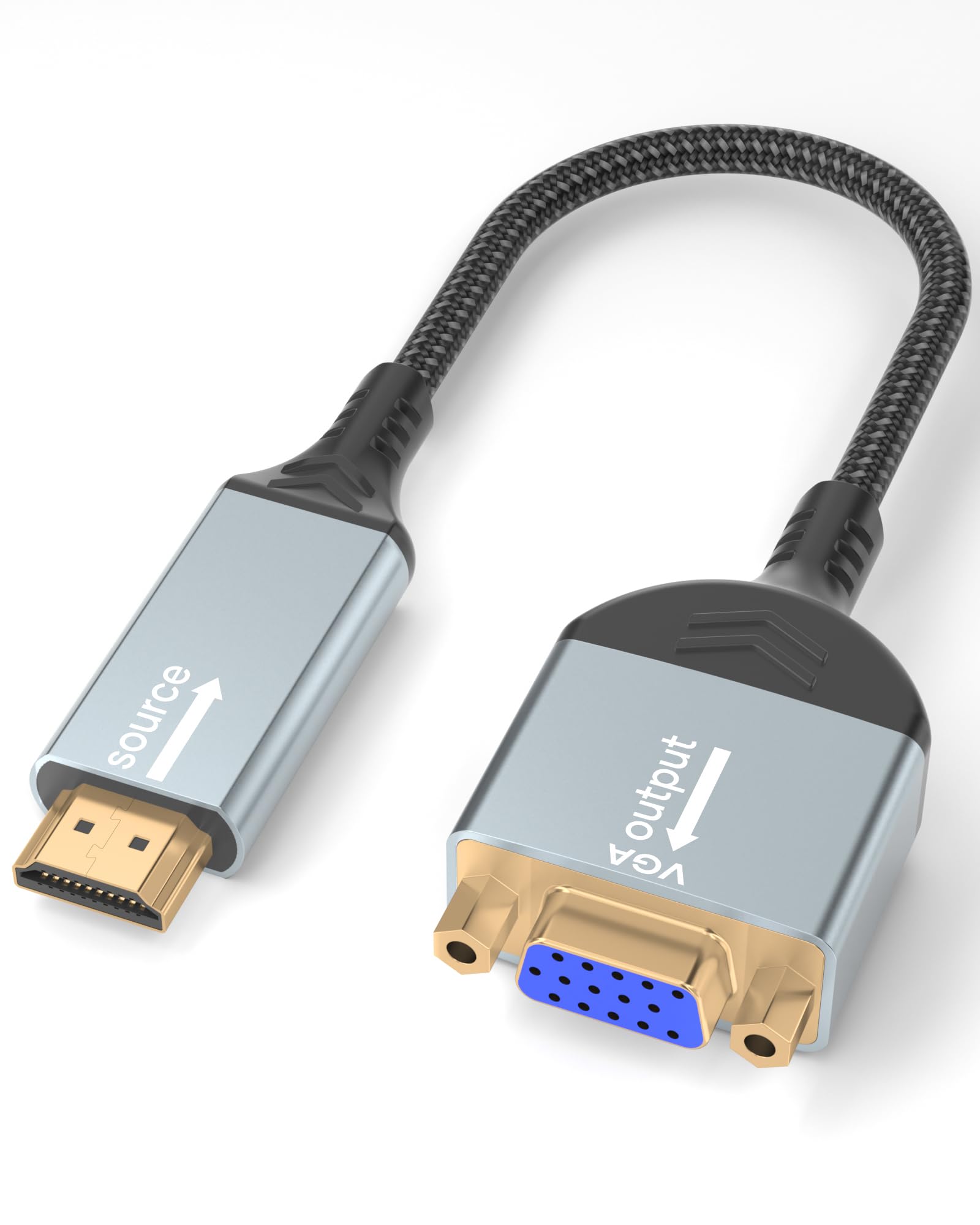 familaha HDMI auf VGA, Unidirektional HDMI-Computer auf VGA-Monitor Adapter (Stecker auf Buchse), 1080P@60Hz kompatibel für Computer Desktop Laptop PC Monitor Projektor HDTV Chromebook und mehr