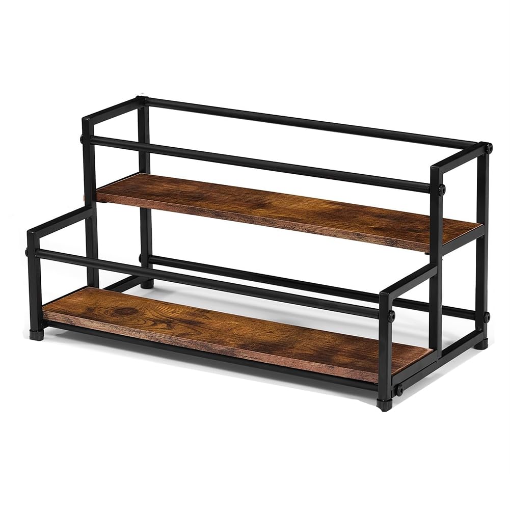 CTRLZS For Syrup Organizer Coffee Bar 2-Tier 6-Bottle Rack, for Coffeebar Liquor Bottle Display Shelf Holder for Wine, Spices