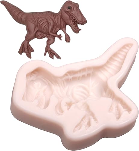 Miniatura 8 de Moldes de silicona para fondant de chocolate de dinosaurio, 4 piezas, hojas tropicales de dinosaurio, hojas de Monstera, molde de silicona para