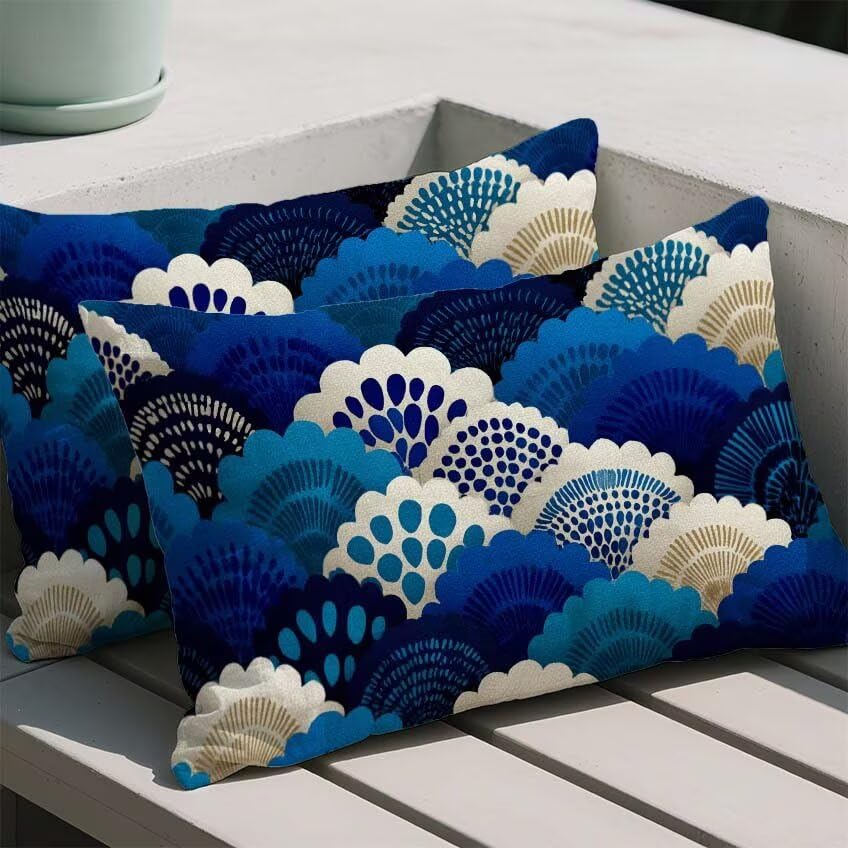 Coussin extérieur imperméable bleu marine anti-tache 70x90cm