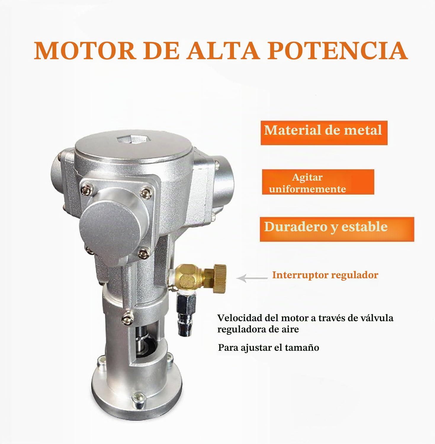 Mezclador neumático para tanque IBC 1000L 1/2HP Mezclador de pintura neumático Máquina mezcladora de recubrimiento de tinta industrial, con soporte para suspensión, máquina agitadora de pintura