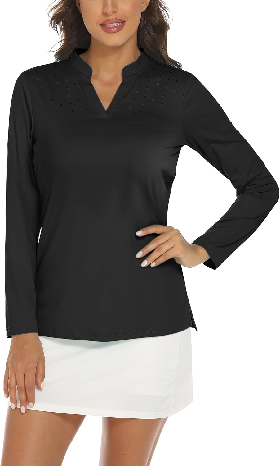 SassyGo Women Golf Polo Shirt Workout Tennis Quick Dry Moisture Wicking Athletic Long Sleeve Tops : Clothing, Shoes & Jewelry