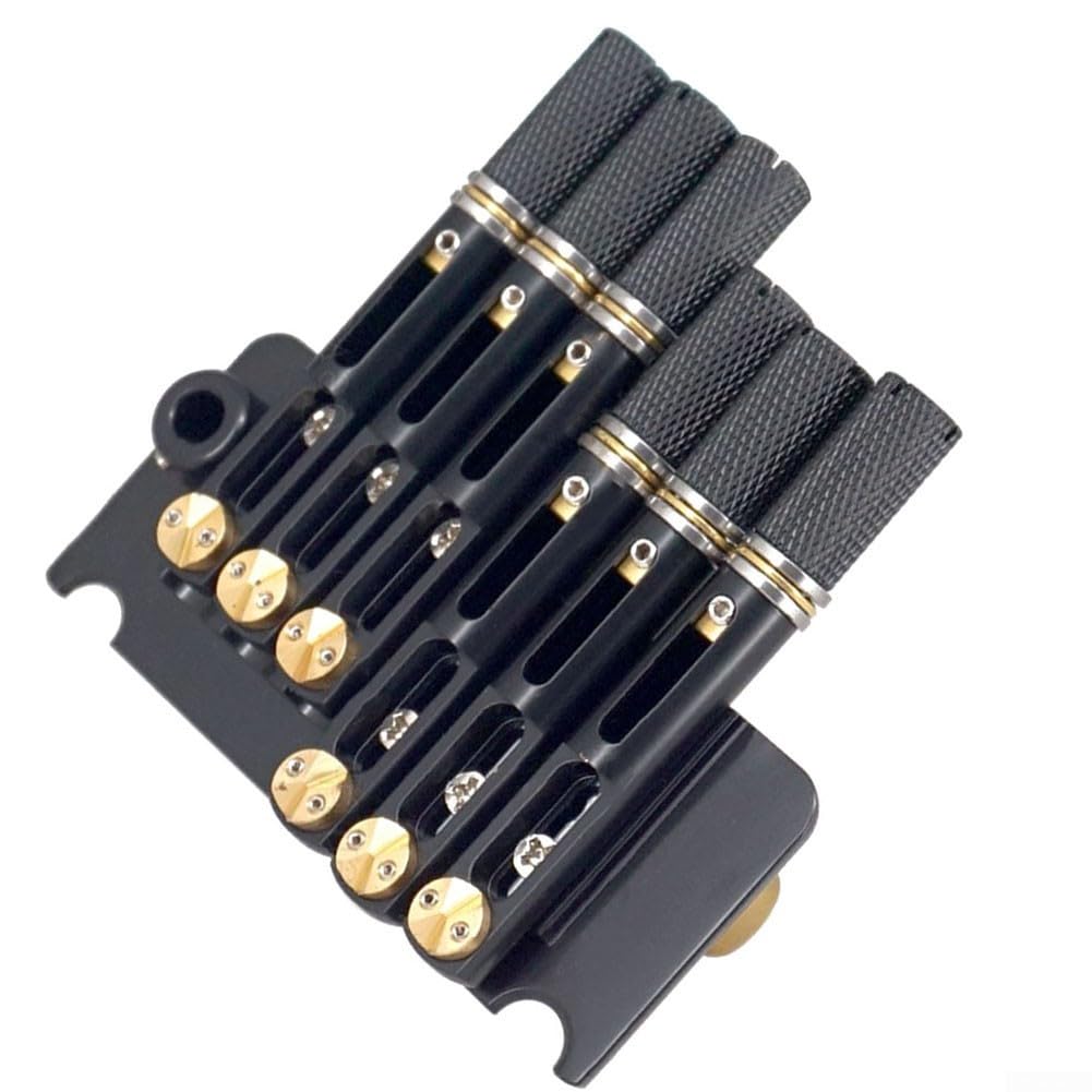 Juego de trémolo de puente de guitarra sin cabeza de metal con tornillos de cordal para reemplazo y reparación de piezas de guitarra eléctrica de 6 cuerdas