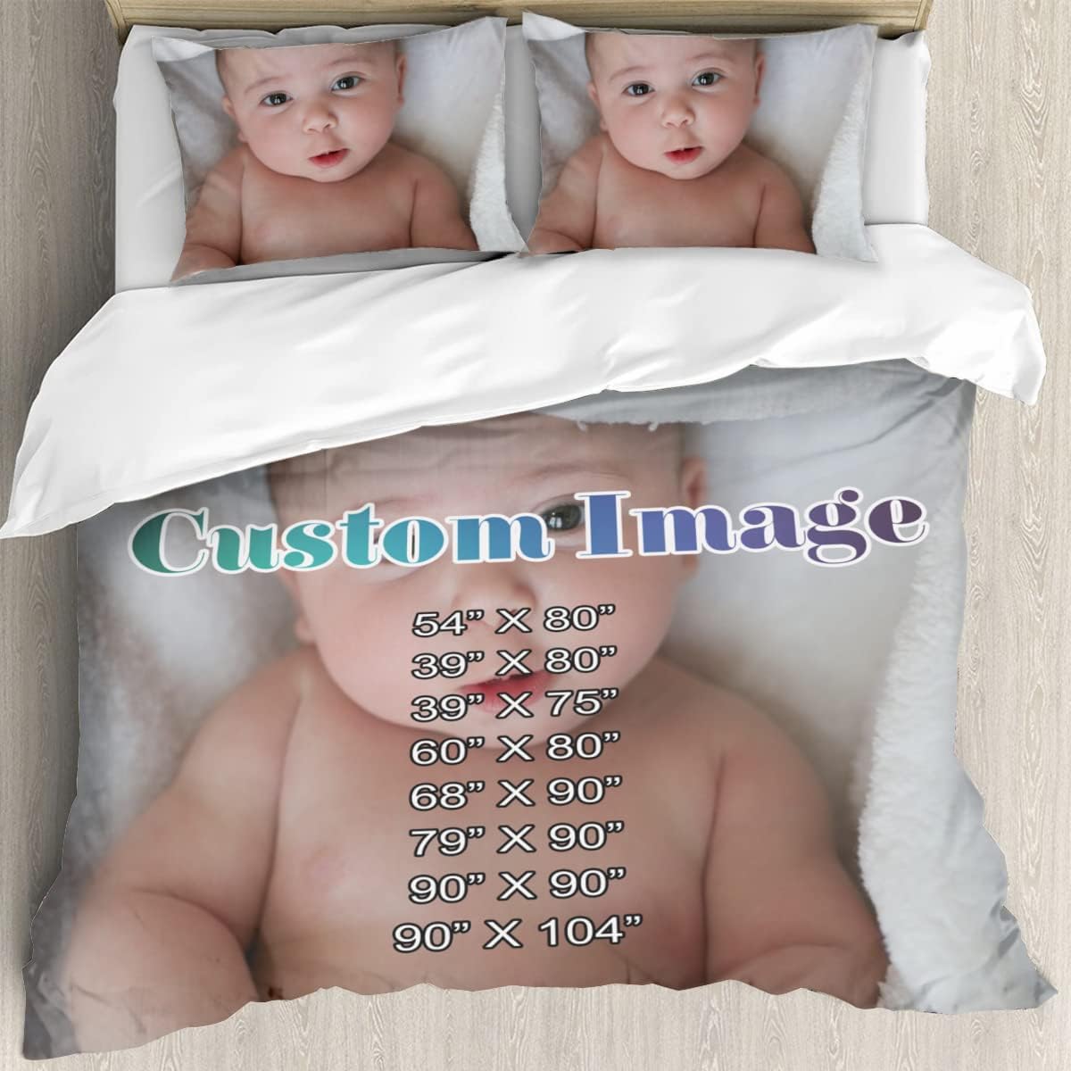 Customize Twin Sheet Bedding Set,3 Piece,Custom Comforter Set Add Your Own Picture Photo Text College Dorm Room Bed Sheets,Hotel Luxury Bed Sheet,Extra Soft Sheets 60"X90"