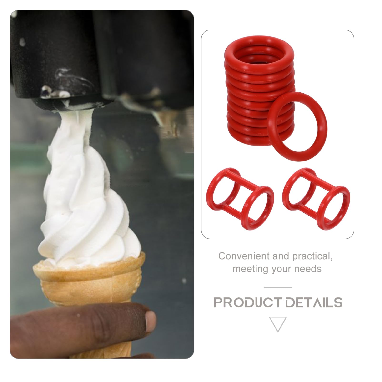 Anello di Tenuta per Gelatiera 13 Pezzi in Silicone Marrone
