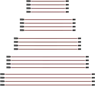 Servo Extension Cable, 20 PCS 3-Pin Servo Extension Cable,Wire Cord Female to Male Rc Servo Extension Cord Wire Connectors for Servo Extension Connection Control Board Remote Control Parts(5 Sizes)