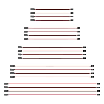 Servo Extension Cable, 20 PCS 3-Pin Servo Extension Cable,Wire Cord Female to Male Rc Servo Extension Cord Wire Connectors for Servo Extension Connection Control Board Remote Control Parts5 Sizes