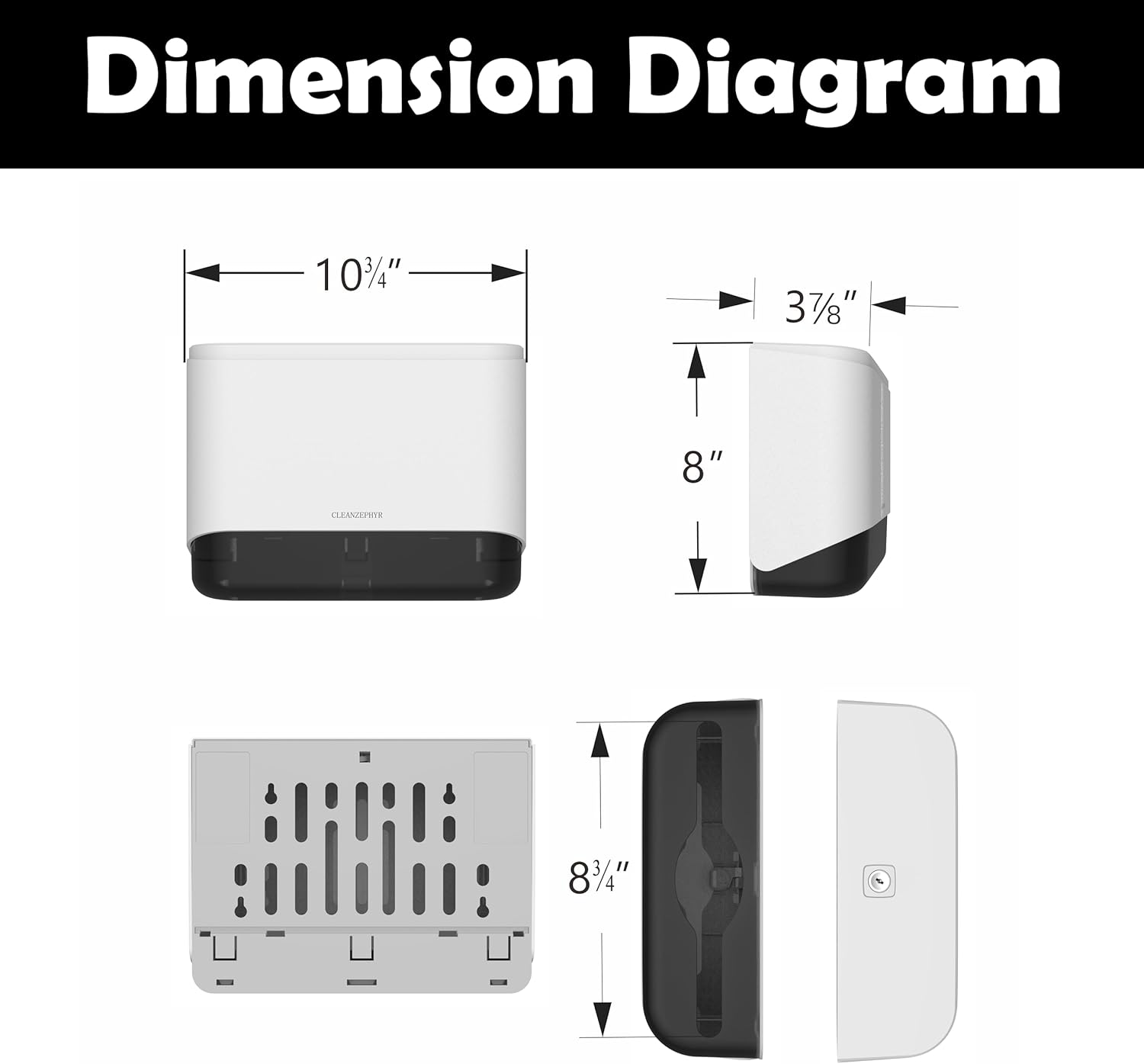 Paper Towel Dispenser Wall Mount Purewhite