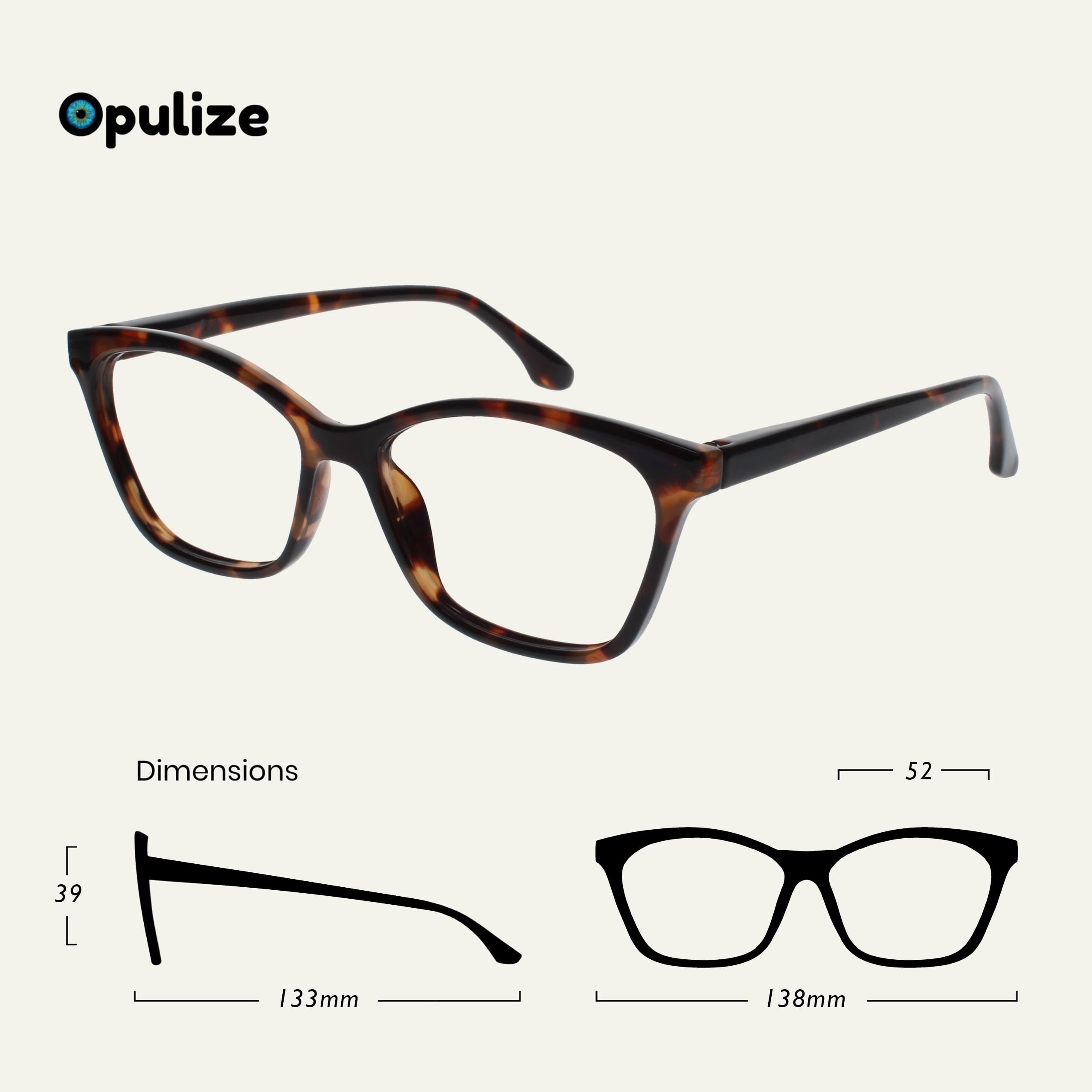 OPULIZE KAT Reading Glasses - 2-Pack - Cat-Eye Frame - Brown, Taupe - Men & Women - Spring Hinges - RR59-2U - +2.50 - Image 2