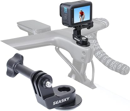 SEASKY H2A Action Camera Bike Handlebar stem Mount for Gopro 13 12 11 10 9 | Aluminum Alloy Bicycle holder for Gopro Hero 13/12/11/10/9 DJI Action 6/5 Pro/4/3 Insta360 Ace Pro 2 Accessories