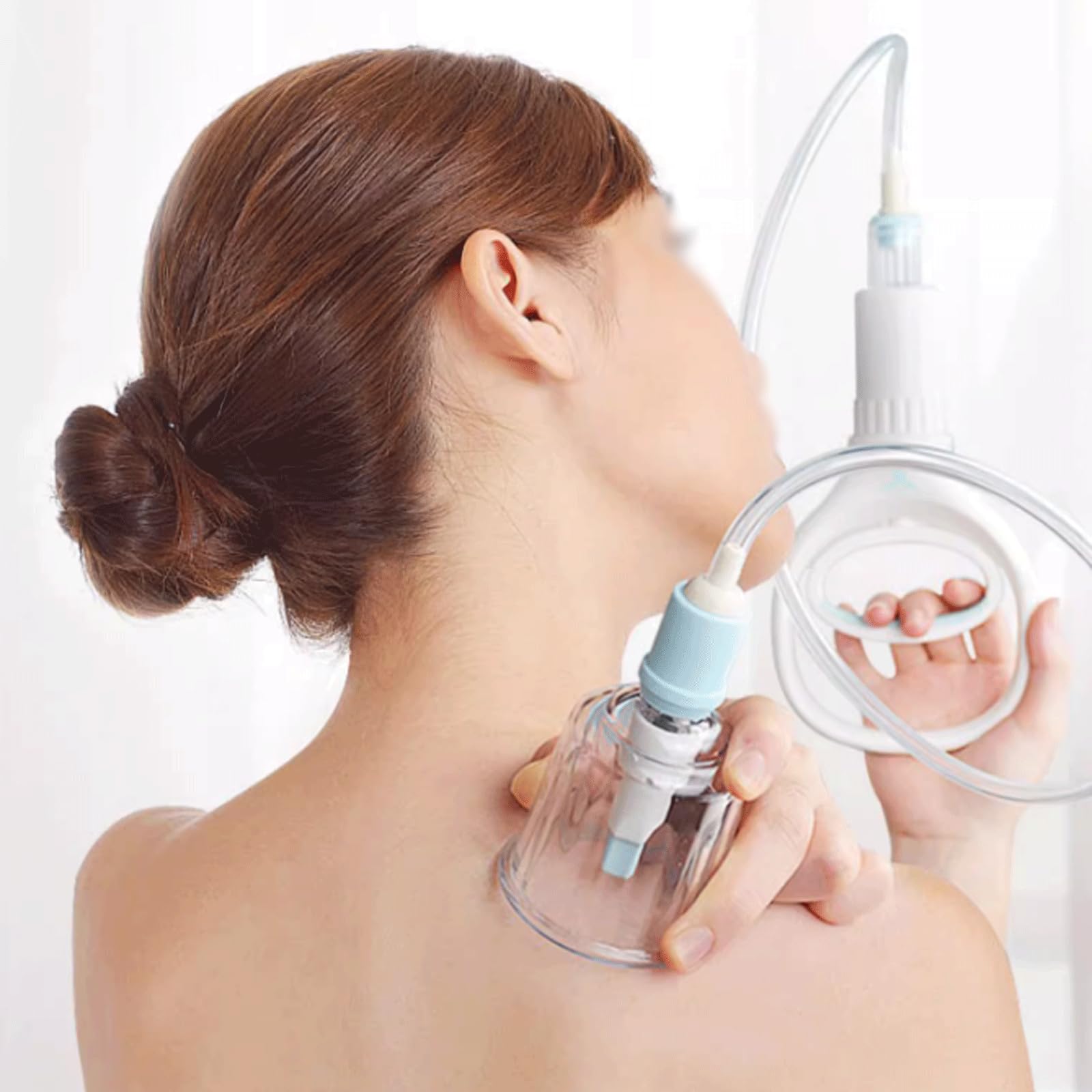 Kit massaggiatore per Il Corpo da 12 Tazze Set di Attrezzature per coppettazione Dispositivo per Terapia di aspirazione con coppettazione sottovuoto con Maniglia di pompaggio