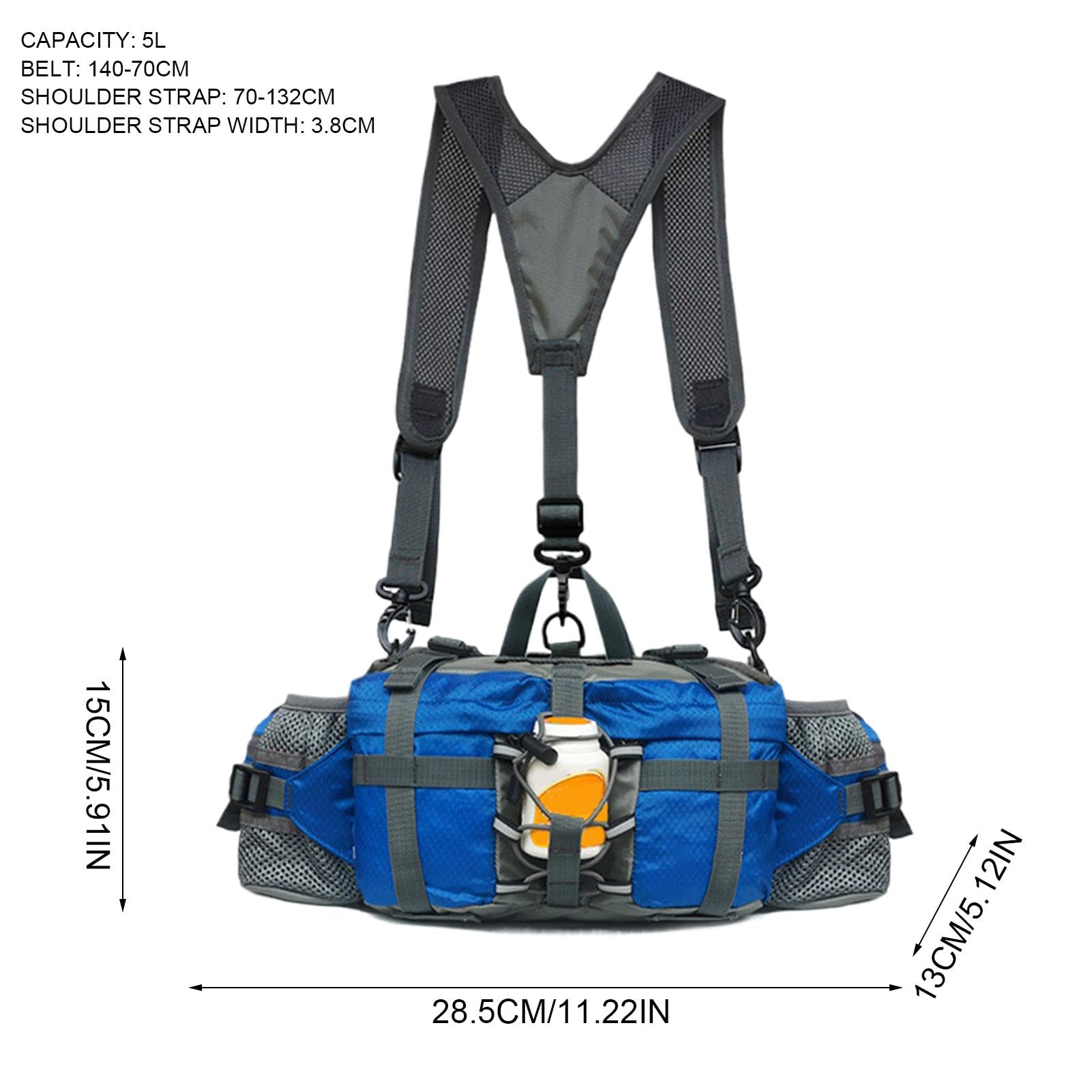 Riñonera impermeable con soporte para botella de agua, riñonera al aire libre para correr, senderismo, camping, pesca, caza, diseño versátil y funcional