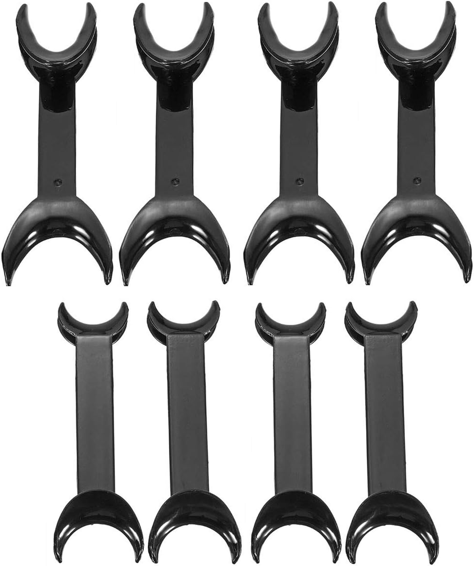 Dental Double Head Mouth Opener T-Shape Black Intraoral Cheek Lip Retractor Opener Dental Orthodontic Tool Surgical Retractor 8 Pcs