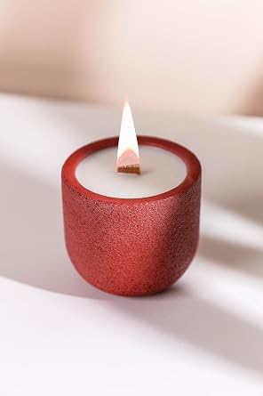 CYLE%100 Soya Wax Organik Beton Mum & Saksı - Kırmızı