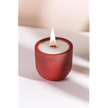 CYLE 100% Soy Wax Organic Concrete Candle & Flower Pot - Red