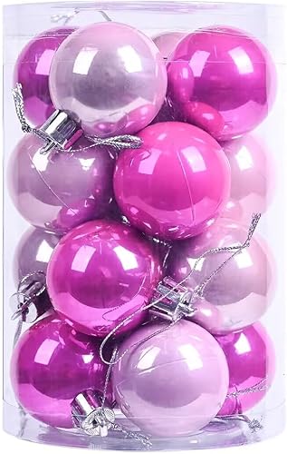 Miniatura 15 de YYCRAFT Adornos de bola de Navidad de 34 quilates de 1.2 pulgadas para árbol de Navidad, decoraciones de Navidad, ganchos inastillables incluidos