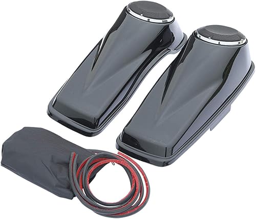 Miniatura 5 de TCMT - Alforja para motocicleta en color negro intenso con altavoces de 6.5 pulgadas, para Harley Electra Glide 2014-2020