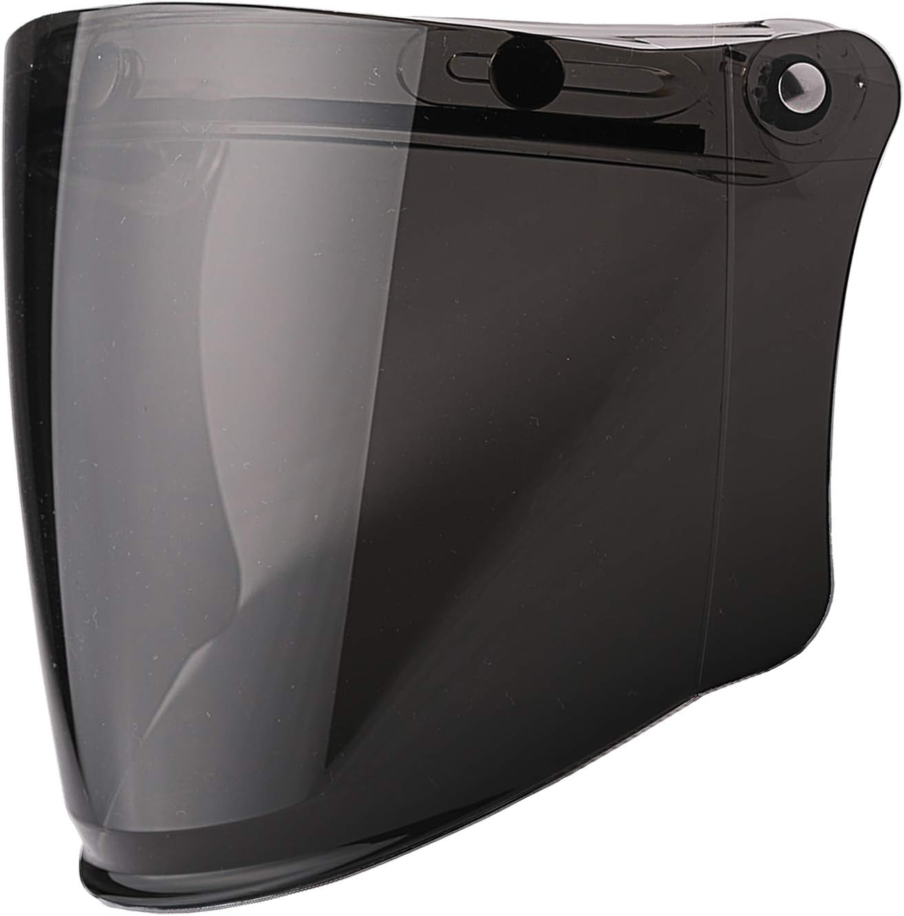 Universal 3 Snap-Button Visor for Open Face Motorcycle Helmet Wind Shield Flip Up Down (Smoke)