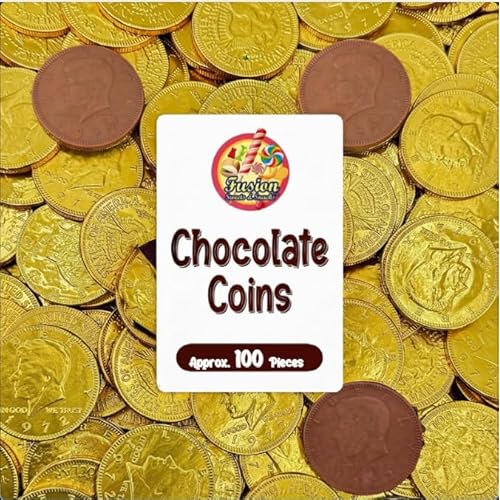 Gold Candy Coins, 100 Count | Gourmet Milk Chocolate Coins for Holidays, Parties, Birthdays & Celebrations | Crafted from Premium Ingredients, Kosher, Non-GMO Certified
