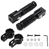 M8 Motorcycle Foot Pegs 90 Degree Foldable Footpegs CNC Anti-Skid Footrest Universal for Yamaha Honda Suzuki Aprilia Electric Car Motorbike Mini Bike Dirt Pit Bike Passenger Pedal (Black)