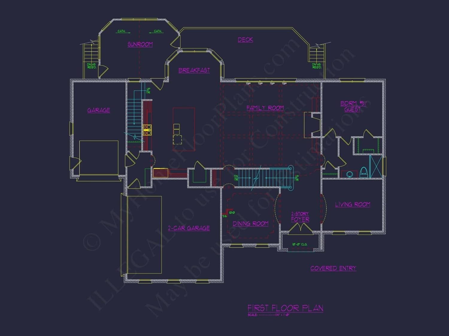 12-2798 House Plan - Modern Suburban House Plan – 6 Beds, 5+ Baths, 5,678 Sq Ft with Dual Owner Suites