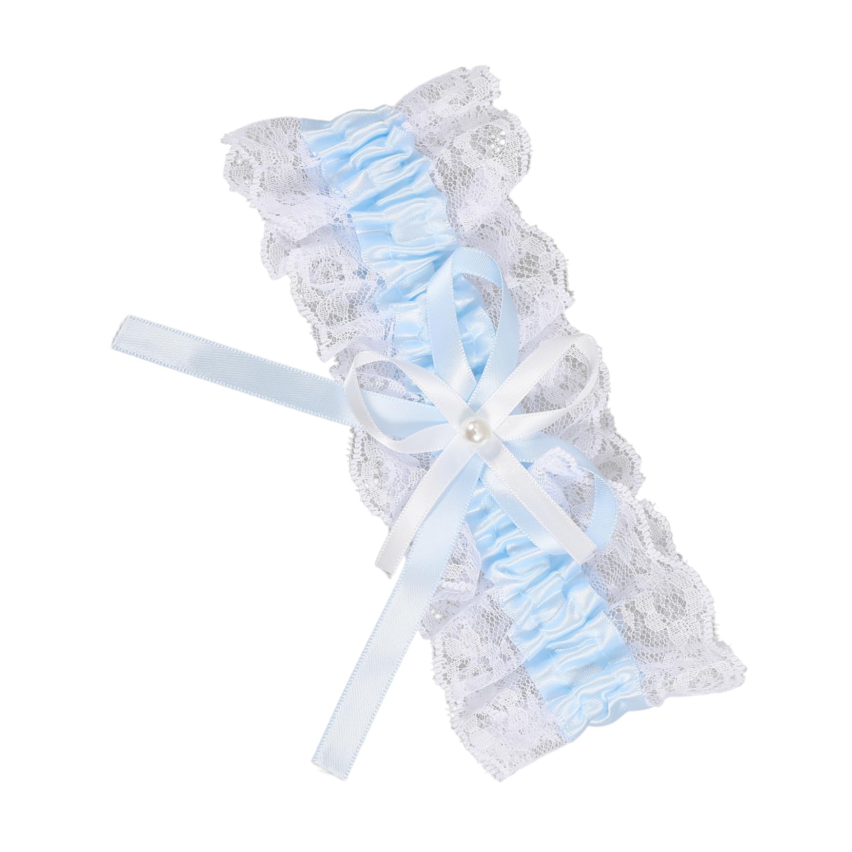 minkissy 5 Pezzi anello giarrettiera sposa per il del matrimonio anelli per le gambe per giarrettiera in pizzo da sposa giarrettiera matrimonio sposa stoffa Sky-blue