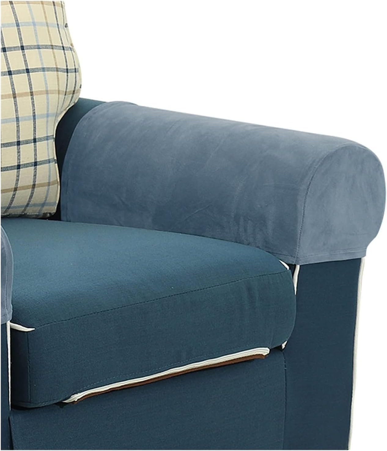 Armrest Cover Chair Arm Protectors Sofa Armrest Cover Stretch Armchair Slipcover Elastic Home Office Recliner Couch Protective Cloth (C 2pcs)