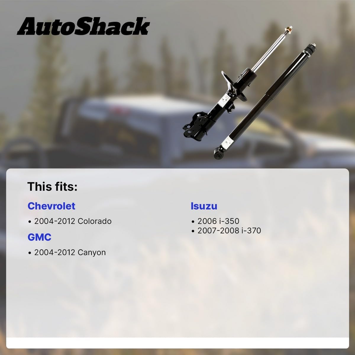 AutoShack Rear Shock Absorbers Replacement for 2004-2012 Chevrolet Colorado 2004-2012 GMC Canyon 2007-2008 Isuzu i-370 2006 Isuzu i-350 2-PC Set