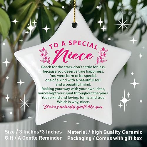 Miniatura 2 de Adorno de Navidad para sobrina, con texto en inglés "You're Kind Loving Funny and True", regalo de recuerdo de graduación de cumpleaños, regalo para