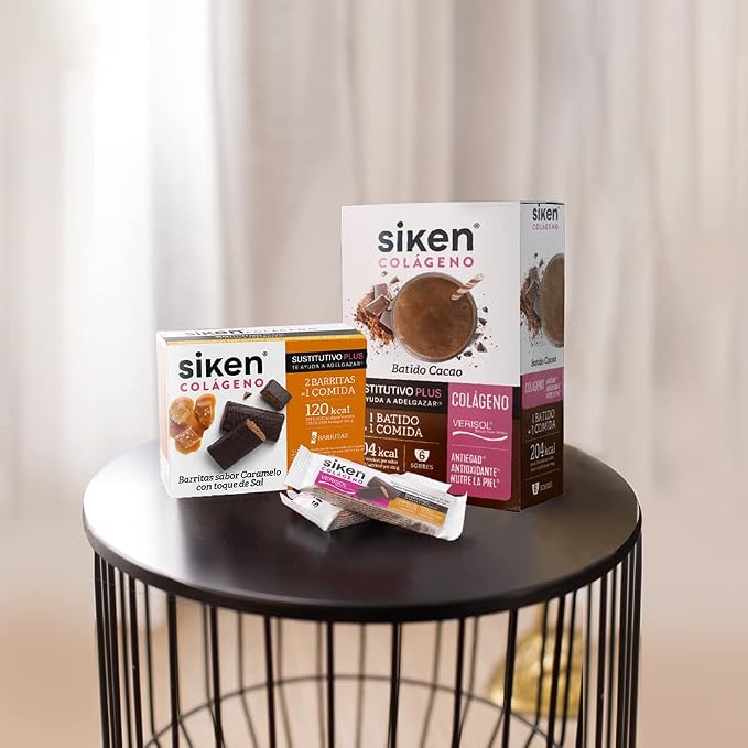 Siken Sustitutivo Colágeno Barrita Vainilla 8 uds - Control de Peso y Snack Saludable