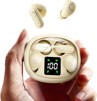 2 Pairs Invisible Small Mini Earbuds Wireless Bluetooth Sleep Hidden Headphones Sleeping Micro Smallest Discreet Tiny Low Profile Earbud Earphone Ear Buds for Small Ear Canal Women, Work, Side Sleeper